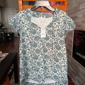 J. Crew Blue Floral Women's Top